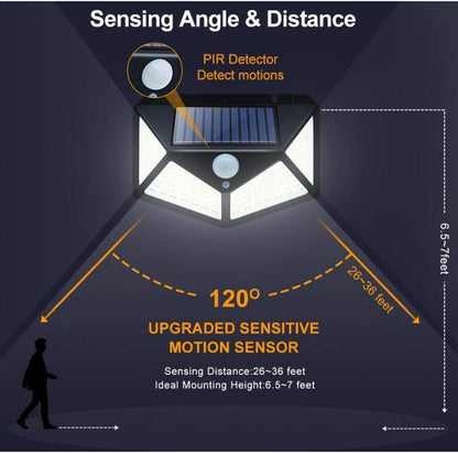 114 LED Solar Motion Outdoor Sensor Wall Light Automatic Light