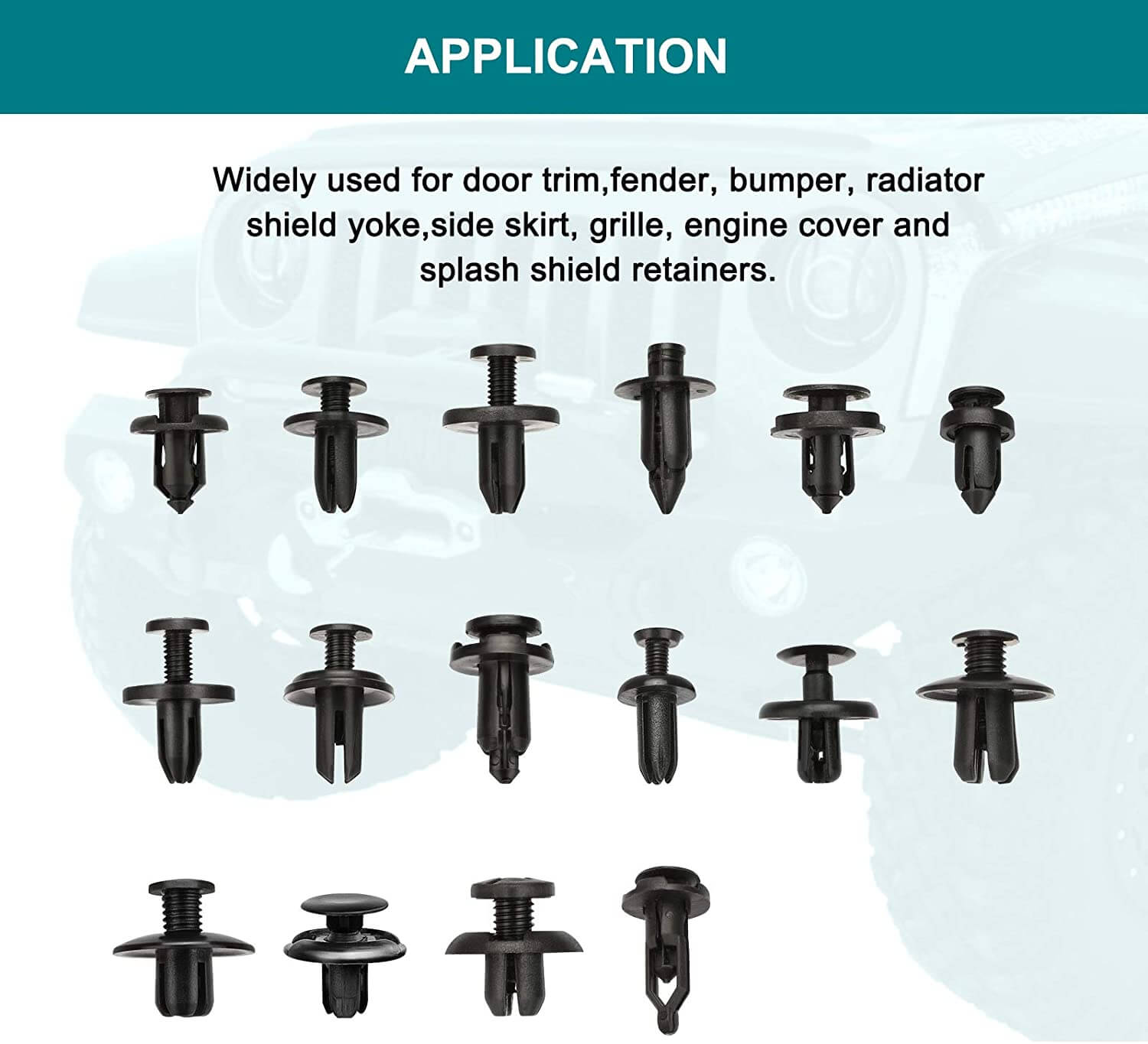 Push pin rivets for cars