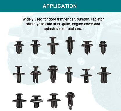 Push pin rivets for cars