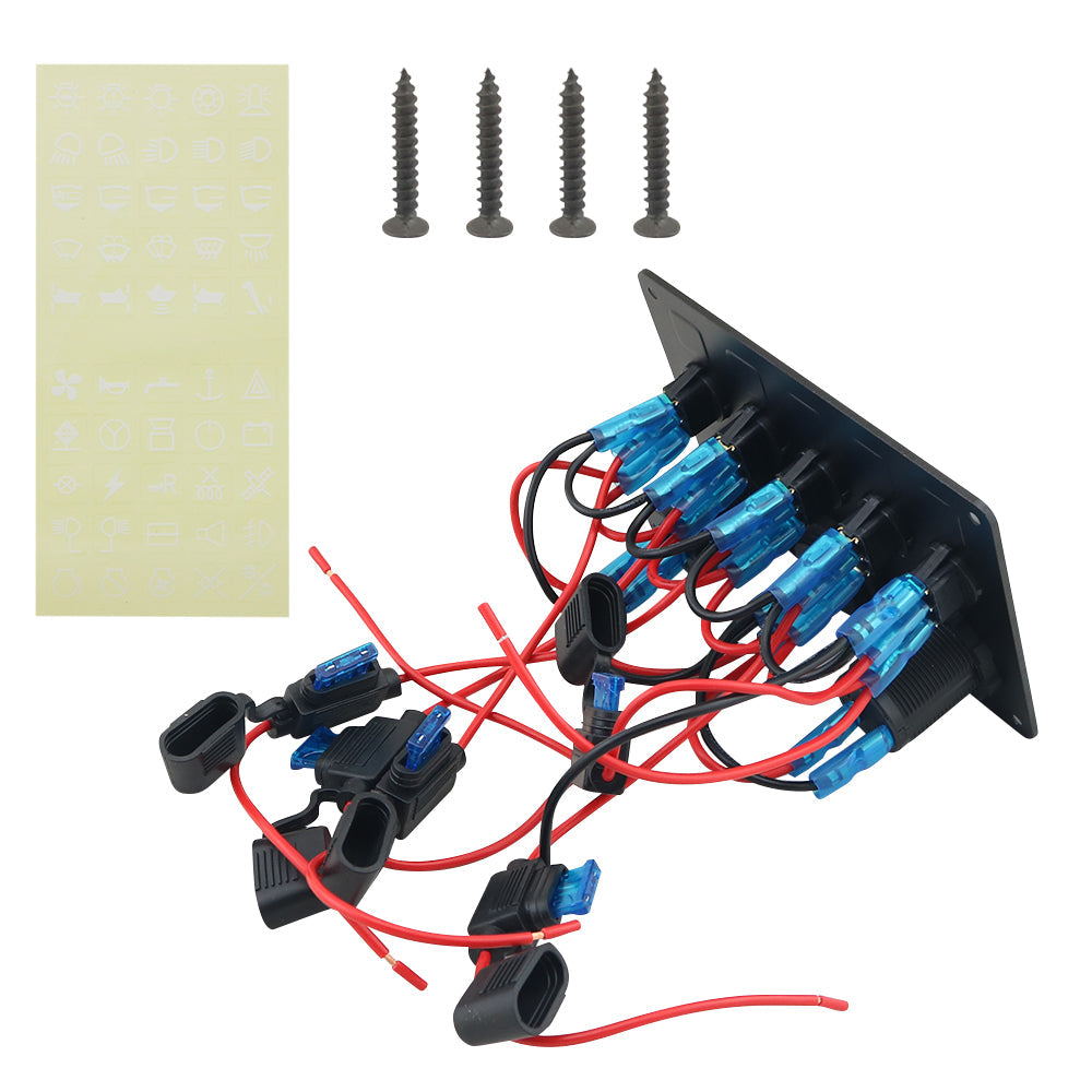 5 Gang Rocker Switch Panel