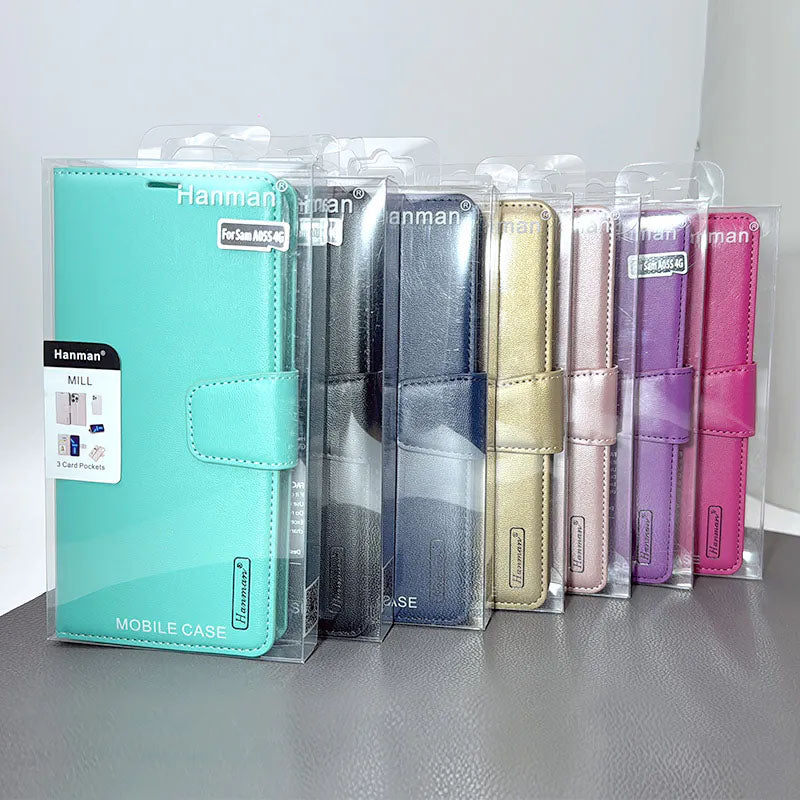 Compatible with iPhone 17 Air Hanman Mill Series Leather Wallet Flip Case