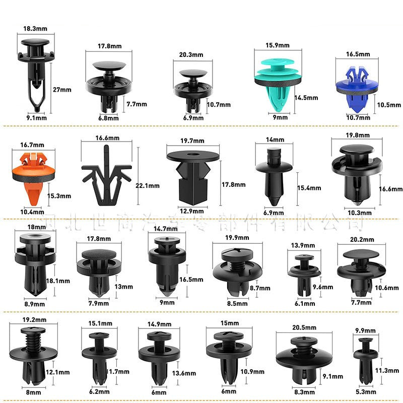Car bumper fastener clips