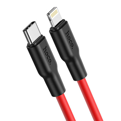 Hoco Silicone PD 20W Type-C to Lightning Charging Data Cable X21 Plus