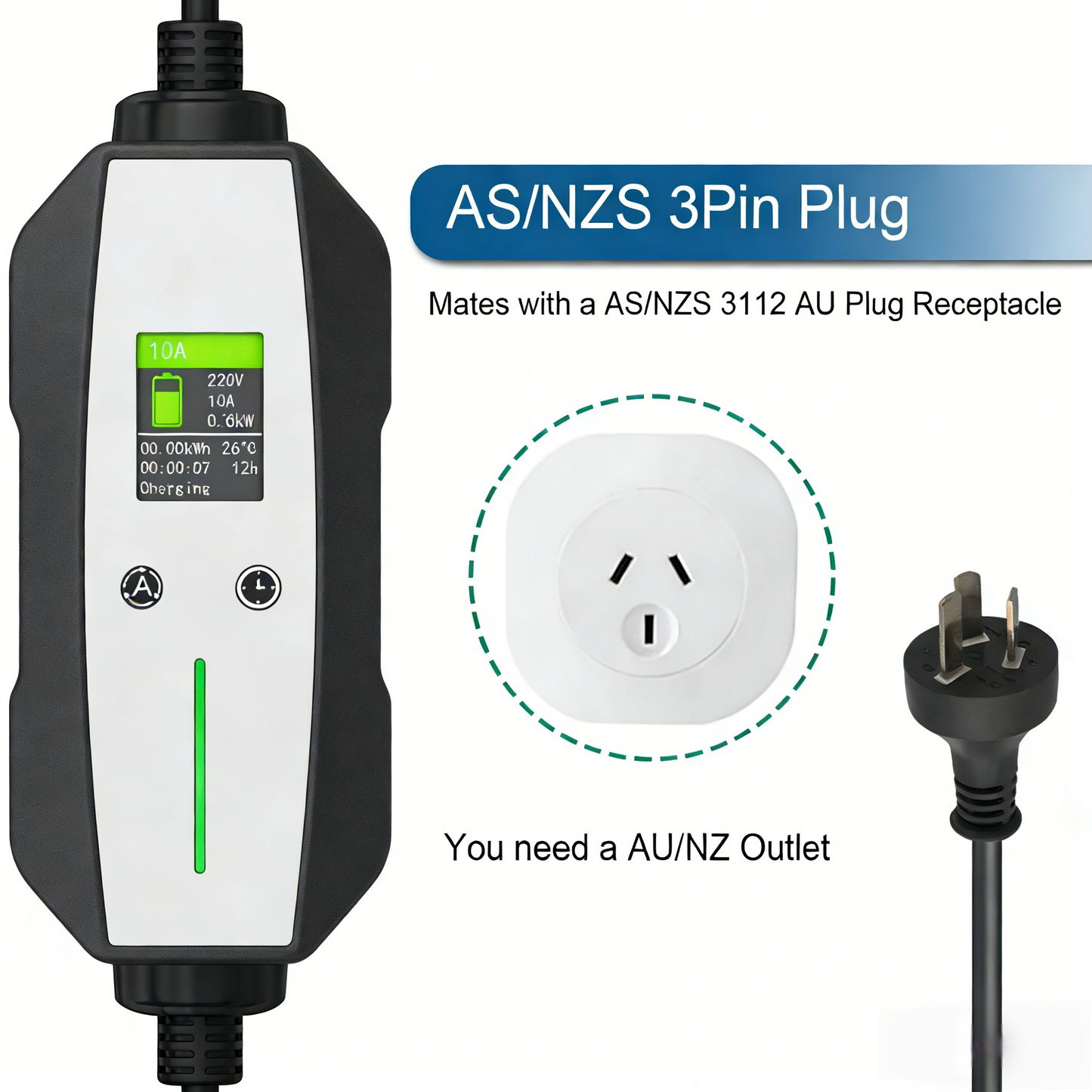 Portable EV Charger Type-1  10A