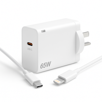 65W USB-C Fast Charger – Super Speed PD Charger with Cable Options