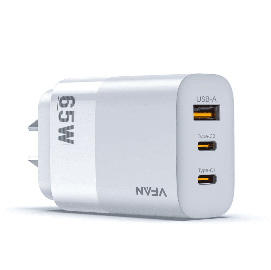65W GaN Ultra Fast Charger – Triple-Port Charging Solution for All Your Devices