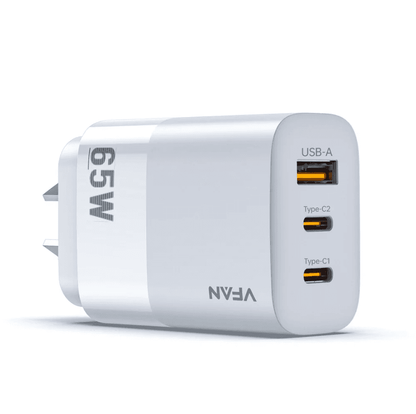 65W GaN Ultra Fast Charger – Triple-Port Charging Solution for All Your Devices