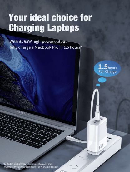 65W GaN Ultra Fast Charger – Triple-Port Charging Solution for All Your Devices