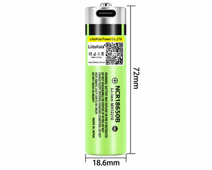 18650 Rechargeable Battery USB-C 2PCS