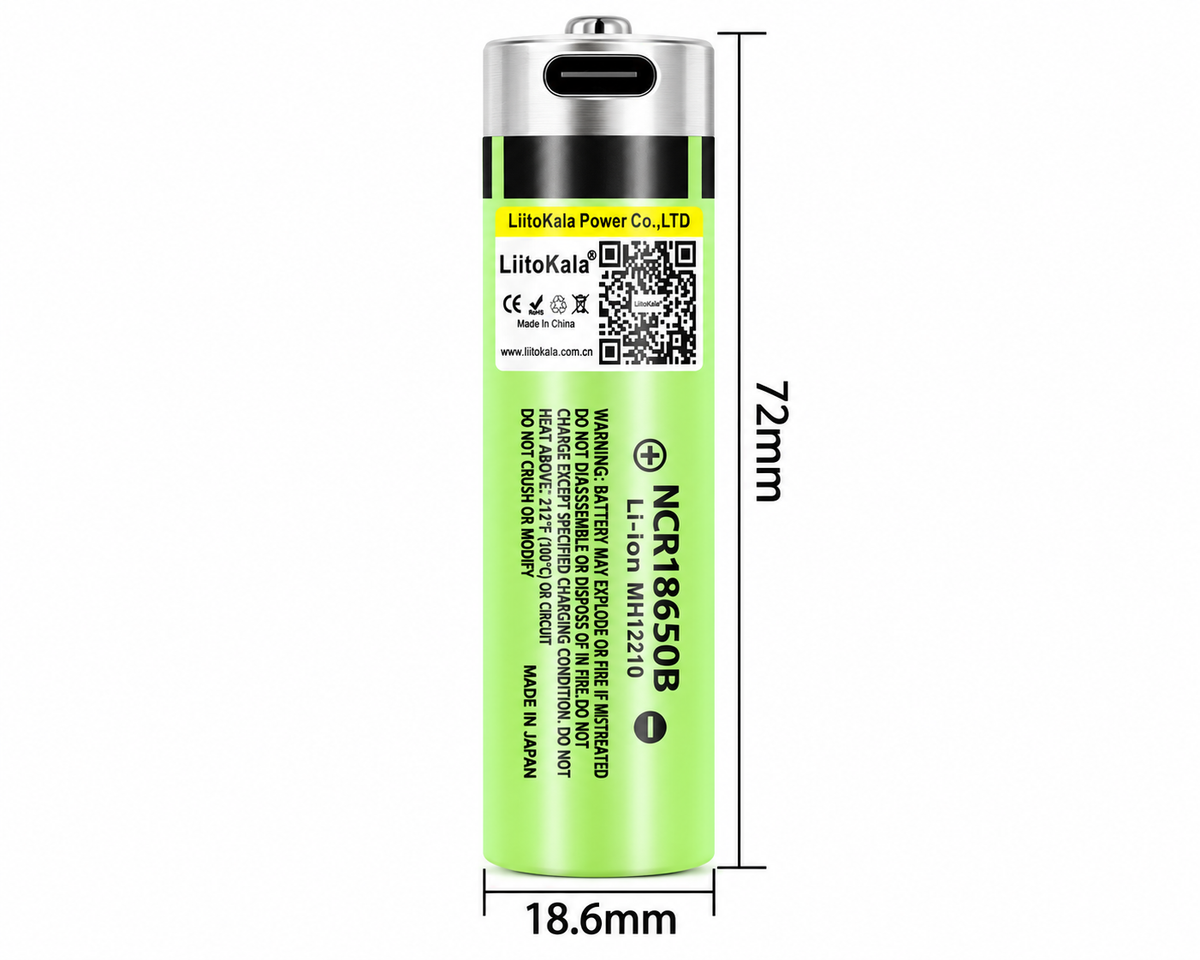 18650 Rechargeable Battery USB-C 2PCS