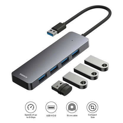 USB A to 4x USB 3.0 Hub Splitter Adapter For Laptop PC