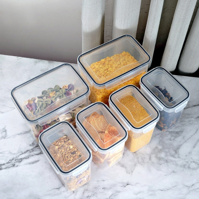 6 Pcs Plastic Food Storage Containers with Airtight Lids - Leakproof & Freezer