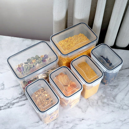 6 Pcs Plastic Food Storage Containers with Airtight Lids - Leakproof & Freezer