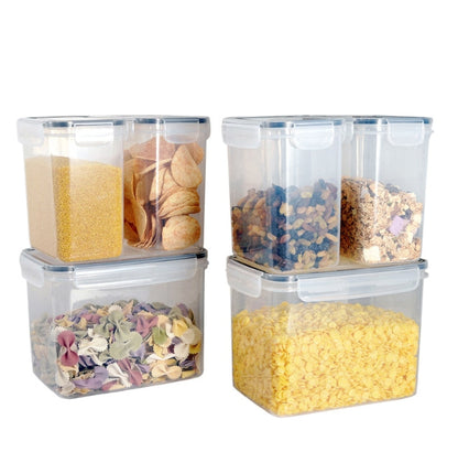 6 Pcs Plastic Food Storage Containers with Airtight Lids - Leakproof & Freezer