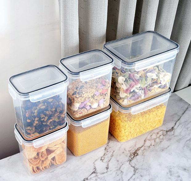 6 Pcs Plastic Food Storage Containers with Airtight Lids - Leakproof & Freezer