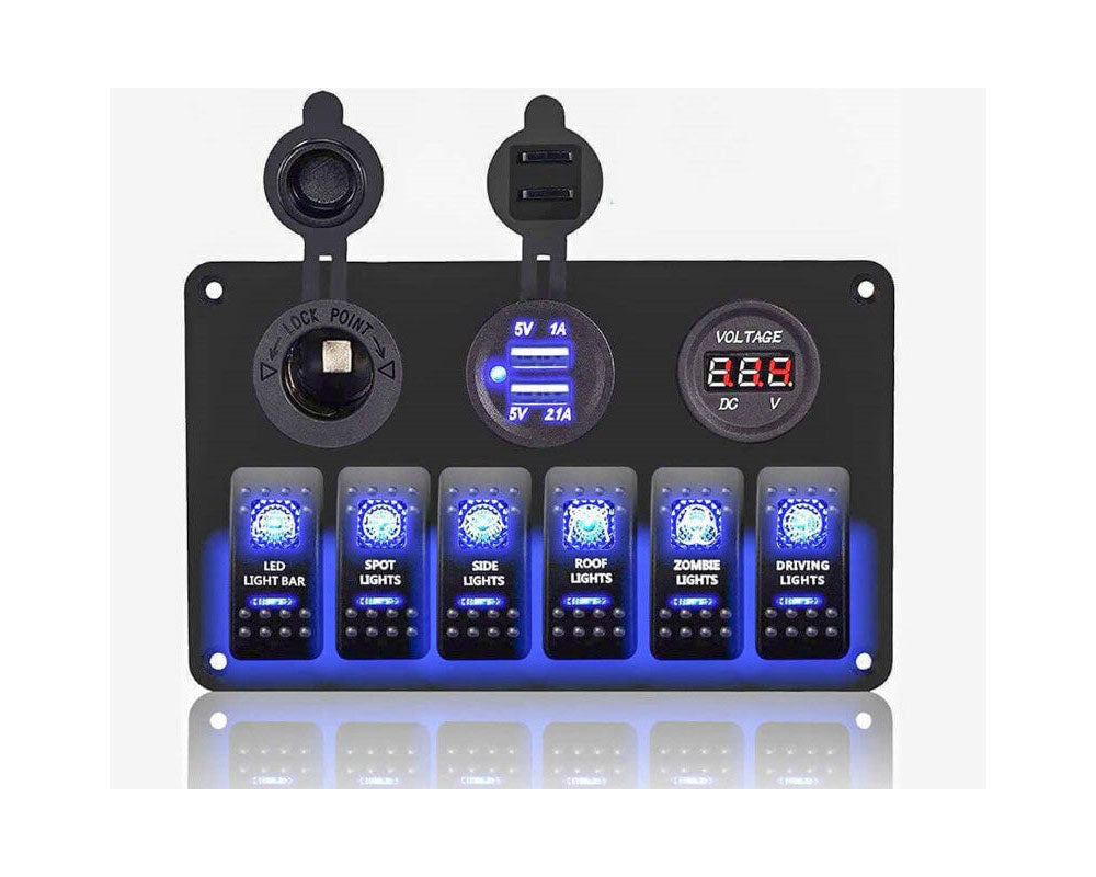 Led Rocker Switch Panel 6 Way