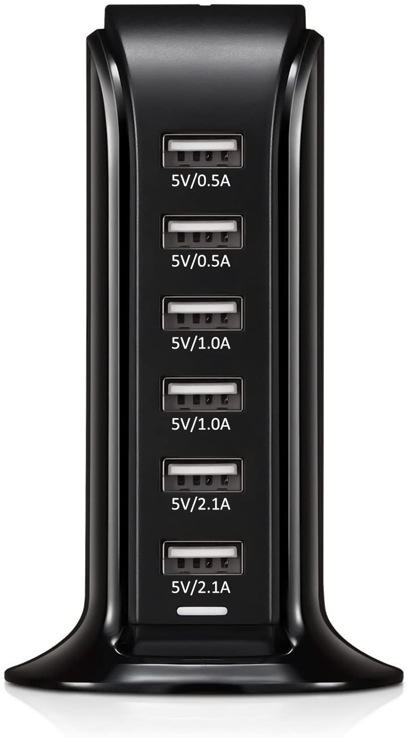 USB Charger 6 USB Tower 30W Multi 6-Port Desktop Travel Hub Usb Charger Block Tower Charging Station Power Adapter - The Shopsite
