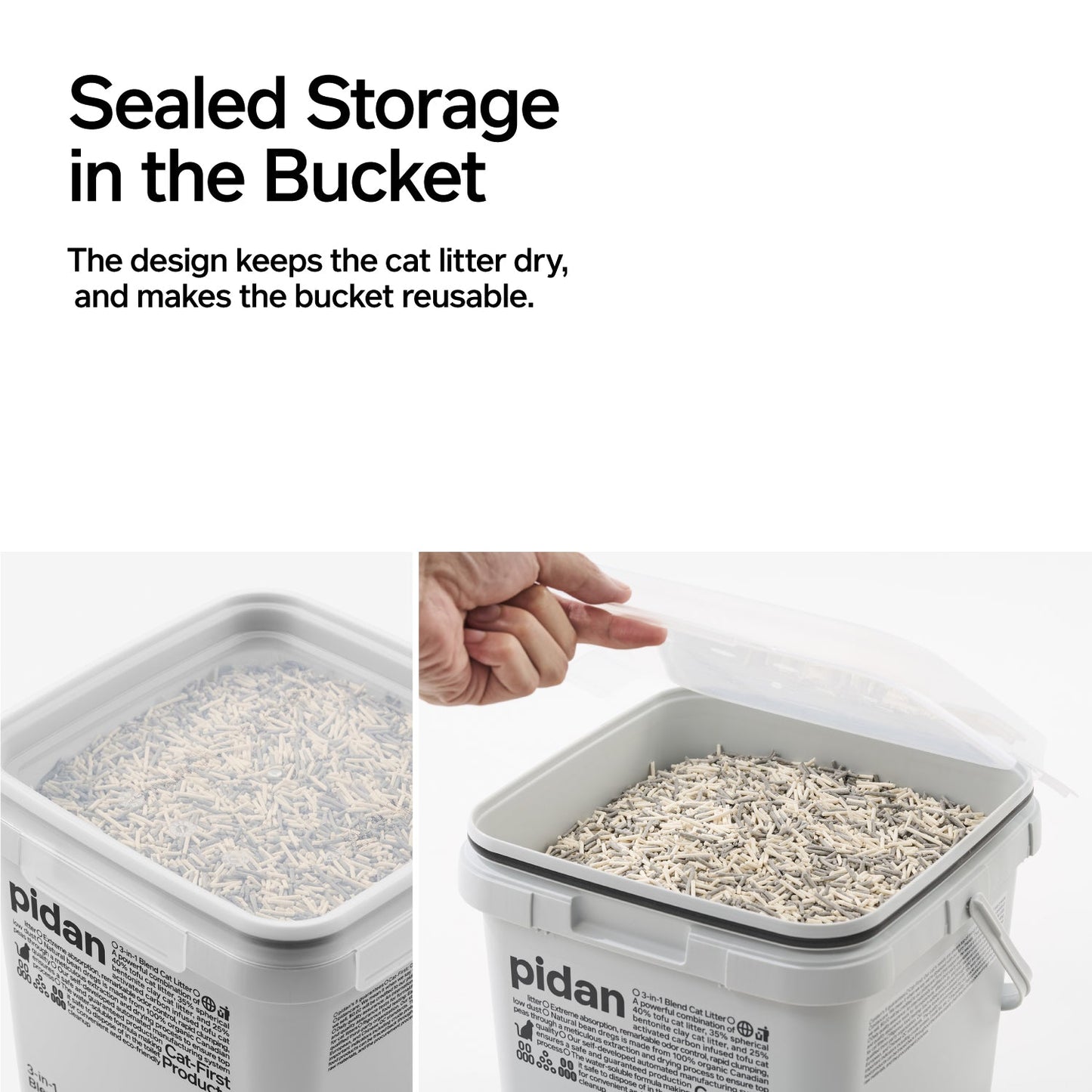 PIDAN 3-in-1 Blend Cat Litter (Tofu, Spherical Bentonite Clay,  Activated Carbon Infused Tofu)