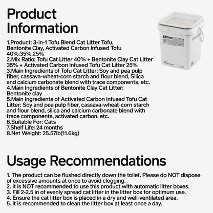PIDAN 3-in-1 Blend Cat Litter - 11.6kg Bulk Bucket