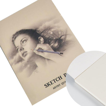 Sketch Pencils and Tools Set in a Portable Case Plus a Sketch Paper Book