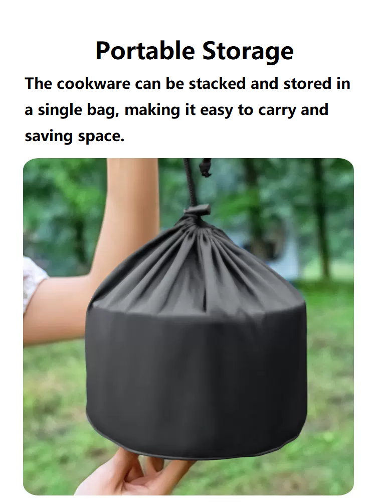 Outdoor Large Cookware Set – Camping Cookware Ideal for 4–5 People