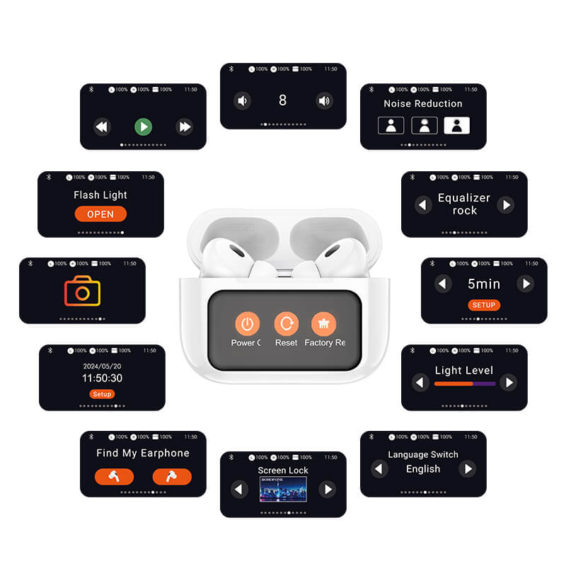 Hoco ANC True Wireless Earbuds with Smart Touch Screen EW72