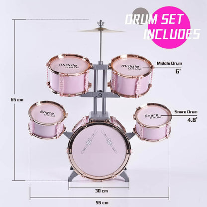 Mobie Educational Instrument Toy Jazz Drum Set for Kids Ages 3-8