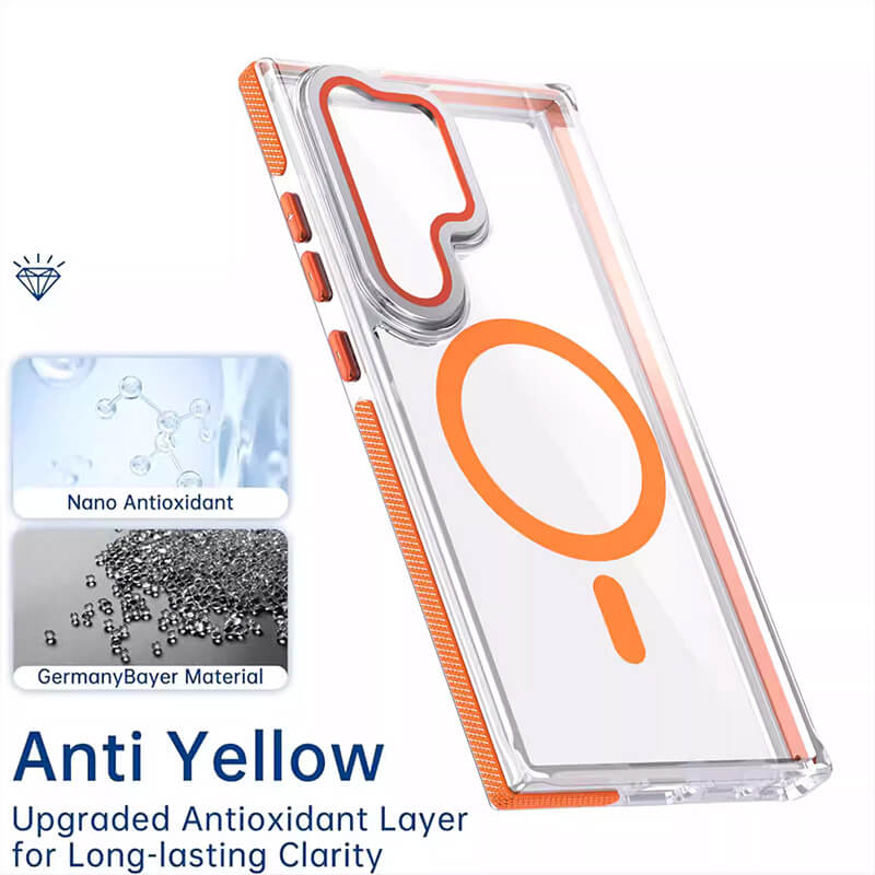 Compatible with Samsung S26 2026 Rita Series Invisible Kickstand Crystal Clear Magnetic Case