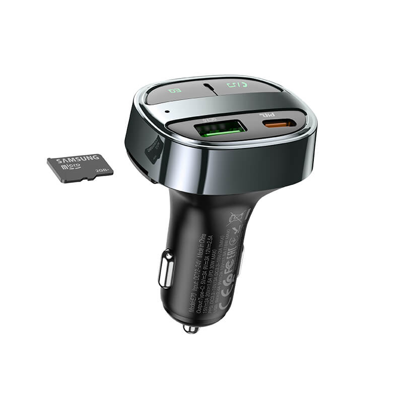 Hoco PD30W+QC3.0 In Car Bluetooth Wireless FM transmitter E70