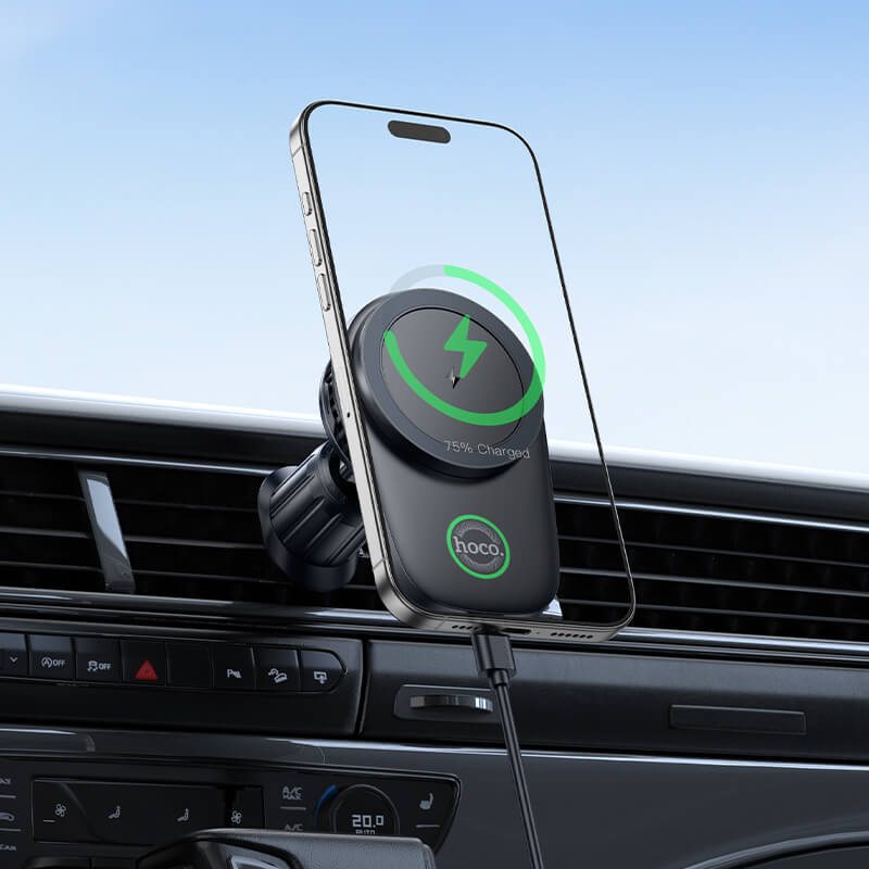 Hoco Magnetic 15W Wireless Fast Charging Car Air Vent Holder with Cooling Fan HW36