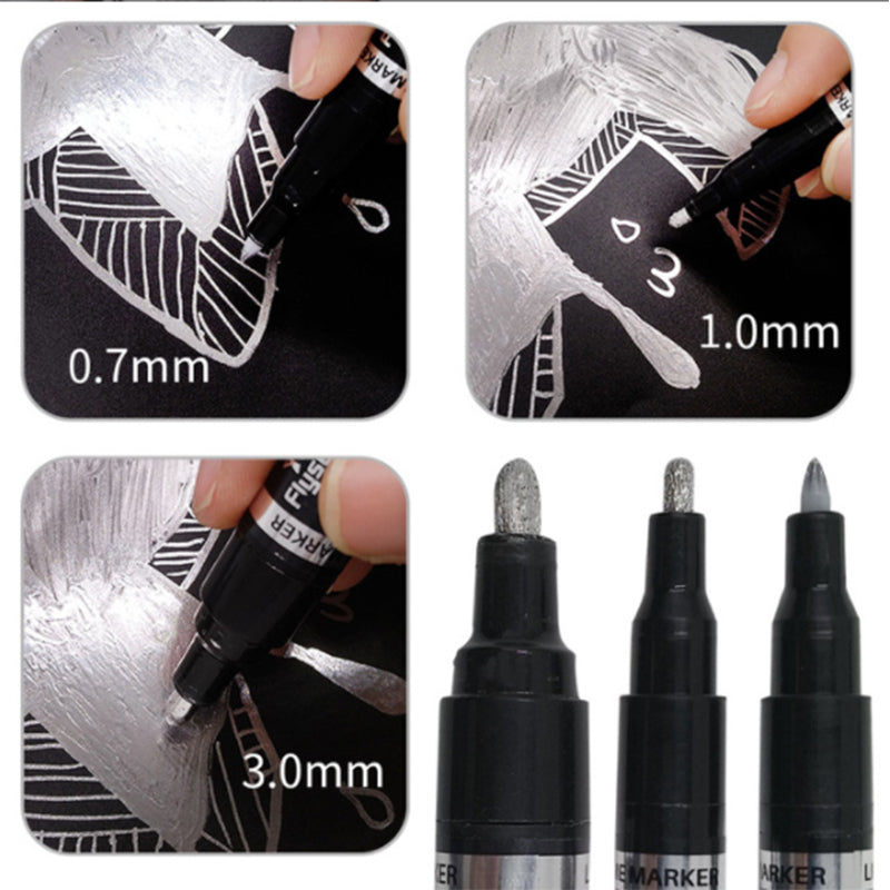 3pcs Liquid Mirror Chrome Marker Paint Set DIY Silver Art Liquid Mirror Chrome