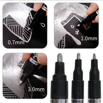 3pcs Liquid Mirror Chrome Marker Paint Set DIY Silver Art Liquid Mirror Chrome