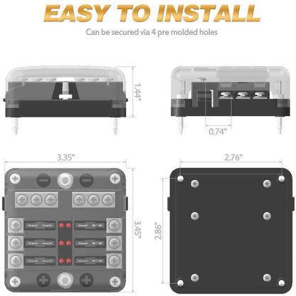 Fuse block with push latch