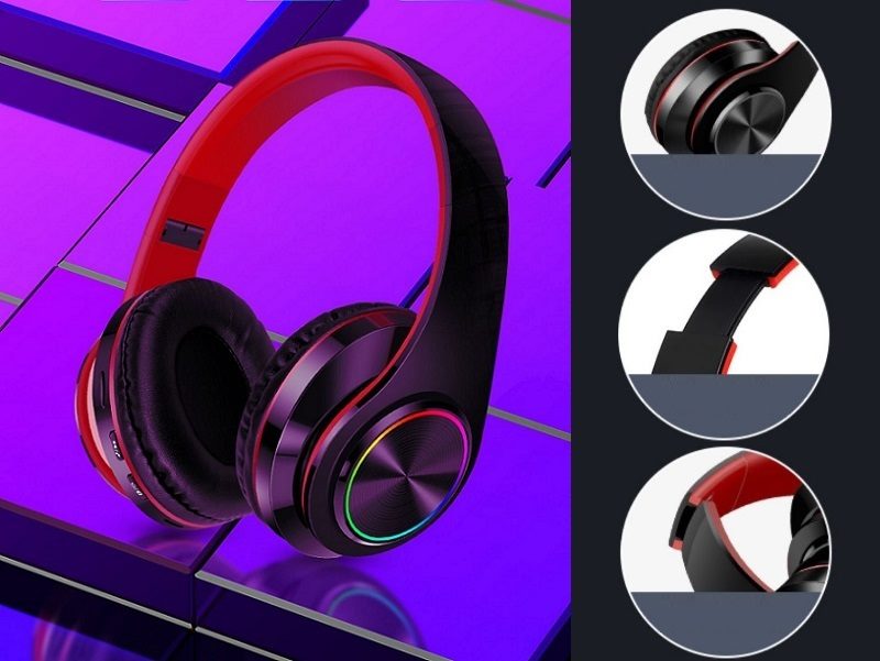 Wireless bluetooth Headset Headphones Foldable Stereo Earphones LED Super