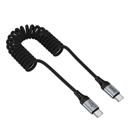 Hoco 60W Fast Charging Type-C to Type-C Nylon Spring Coiled Cable 1.5m X121