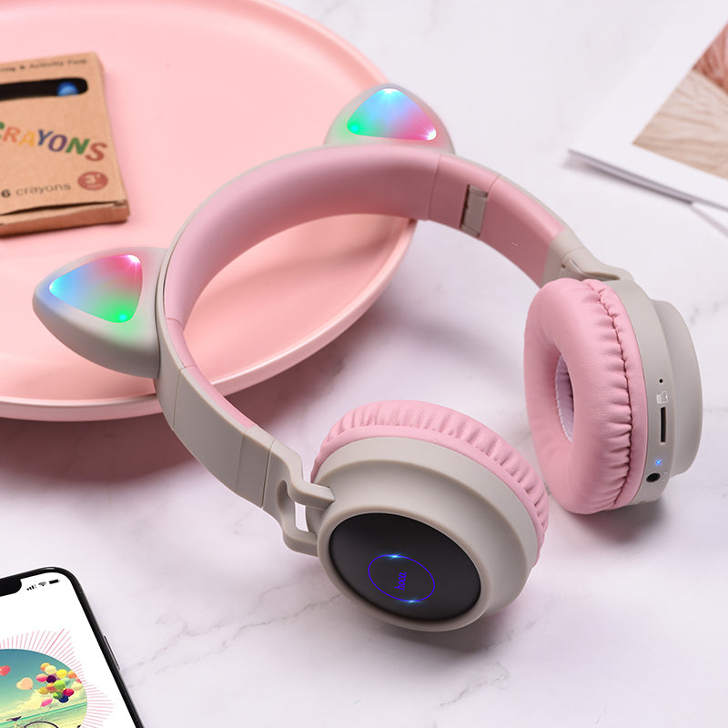 Hoco Bluetooth Cat Ear Wireless Headset LED Light W27