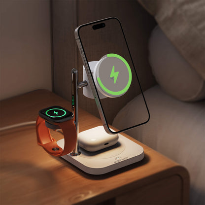Acefast 25W Qi2 Magnetic 3-in-1 Wireless Charger with Touch Night Light E39