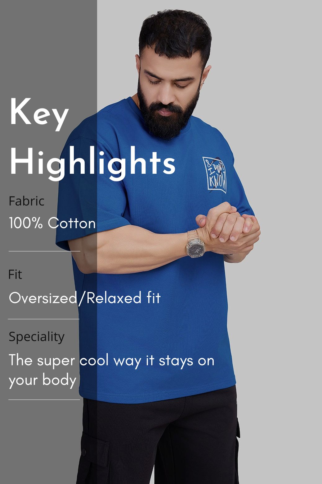 Dapper Oversized T-shirt Royal Blue