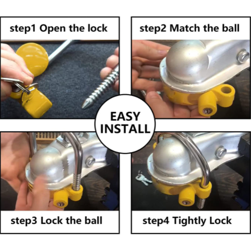 Improvedhand Trailer Hitch Lock Coupler Ball Tow Lock U-Shape