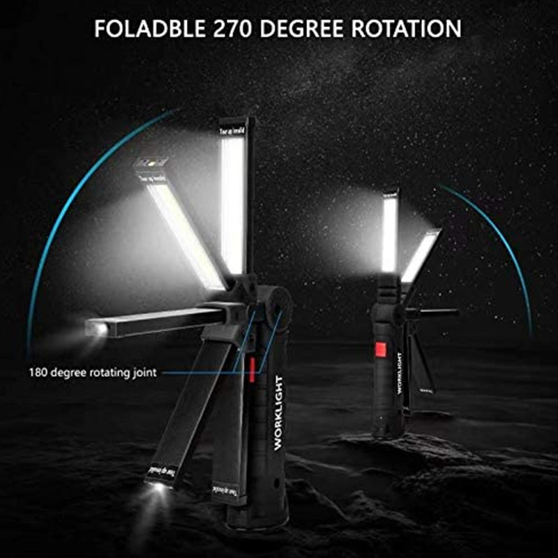 LED Work Light Flashlight with Magnetic Base 270°Rotate Grill Light and 5 Modes