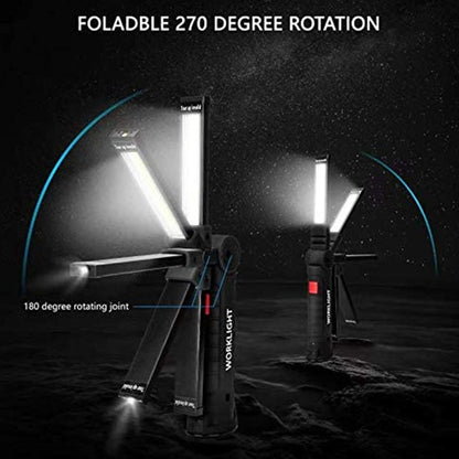LED Work Light Flashlight with Magnetic Base 270°Rotate Grill Light and 5 Modes