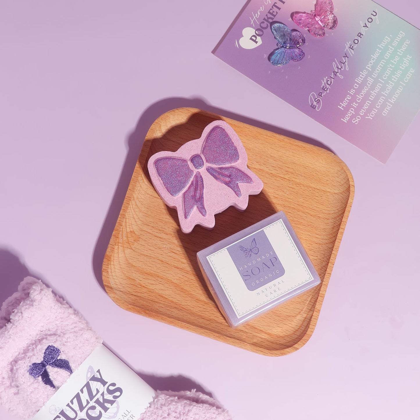 Purple Theme Aroma Candle Bath Gift Box