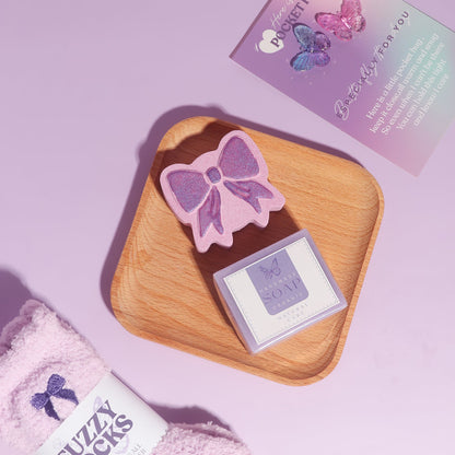 Purple Theme Aroma Candle Bath Gift Box