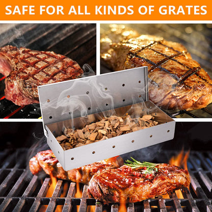 Smoker Box for BBQ Grill Wood Chips -  Stainless Steel