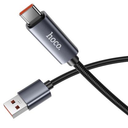 Hoco LED Power Display Durable Nylon Braided Type-C to USB-A Cable 1m X112