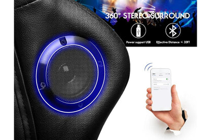 Gaming Desk & Chair Combo - RGB LED Desk + RGB LED Gaming Chair with Footrest