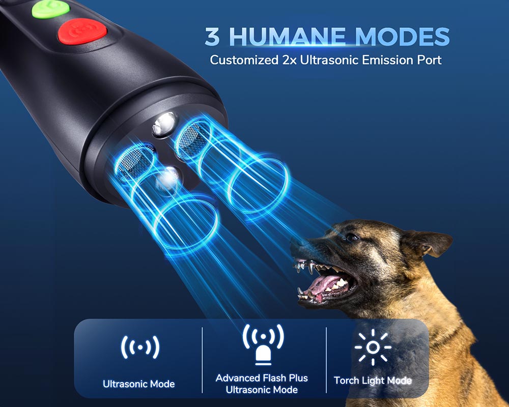 Dog repellent with flashing light