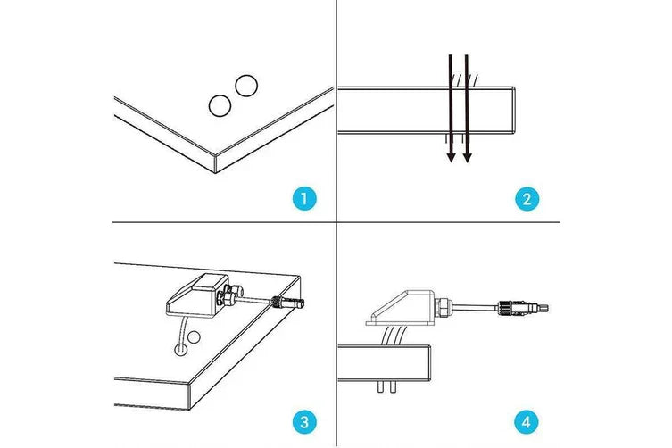 Double Hole Caravan Roof Boat Cable Entry Gland Solar Panel Mounting