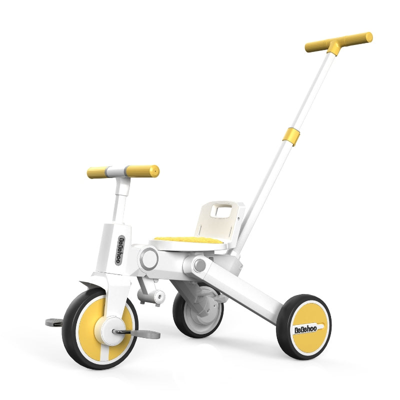 Birthday Gift-7 in1 Smart Folding Two-way Kid Trike Bike/ Stroller-Yellow