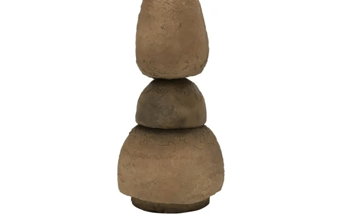 70cm Pebble Paper Mache Table Lamp - Natural /white at online8 furniture store Auckland